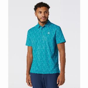 SakeTini Print Golf Polo In Caribbean Sea