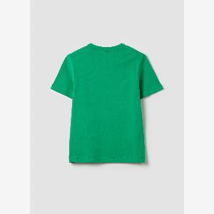 OVS Solid Colour Tshirt In Organic Cotton Junge Blattgrün Größe 89