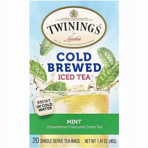 Twinings Cold Brewed Iced Tea Green Tea Unsweetened Mint 20 Single Serve Tea Bags 141 oz 40 g
