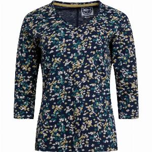 Weird Fish Laveda Organic Cotton Printed Slub Jersey TShirt Twilight Size 14