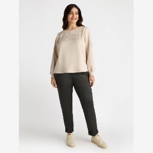 Fiorella Rubino  Pantaloni New York con nastro a contrasto Donna Grigio Taglia XL 6062 IT