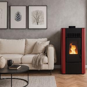 Stufa a Pellet Ventilata Classe Energetica A Volume Riscaldabile 171 m3 Serbatoio 15kg