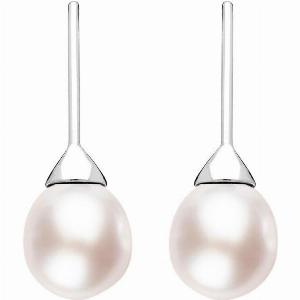 Sterling Silver Pink Pearl Hook Drop Earrings