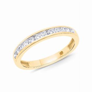 Jaipur Channel Set Lab Grown Diamond Ring  Yellow Gold 16 CT TW