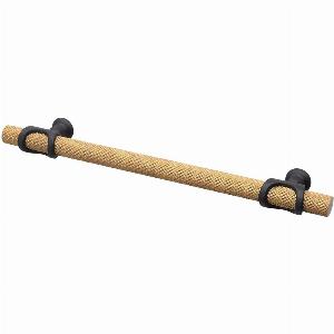 Amelia Knurled TBar Kitchen Cupboard Handle Matt Gold Matt Black