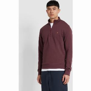 Get 43 Discount on the Kelly Quarter Zip Sweatshirt in Farah Red