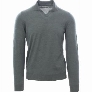 polo buttonless in lana wish loro piana