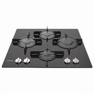 Hotpoint FTGHG641DHBK 60cm black glass gas hob four burners reduced from 399 to 329