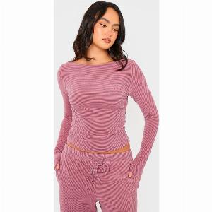 Enjoy 22 Discount on Kaiia Pink  Black Striped Fleece Baby TShirt