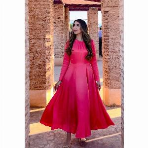 Coral Pink Midi Dress with Full Skirt now 63 previously 90 30 off