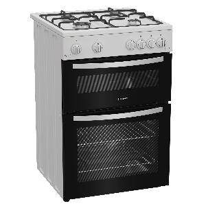 Indesit ITG6GW 60cm Twin Cavity Gas Cooker in White 4 Gas Burners 72 L