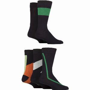 Enjoy 33 Off Mens 5 Pack SOCKSHOP Wildfeet Bamboo Socks  NavyOrangeGrey 711