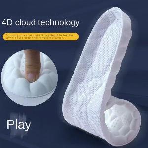 Solette sportive con tecnologia 4D Cloud per scarpe Suola in PU Morbido cuscino traspirante per assorbimento degli urti Solette per cure ortopediche da corsa 3940 bianco