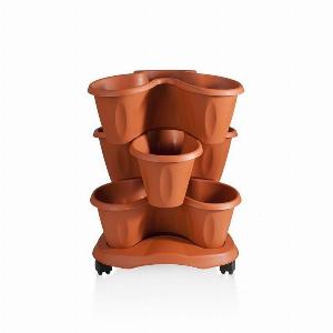 Set de 3 pots  TRIFOGLIO  D 40 cm  Terracotta