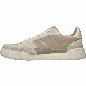 Sneakers in pelle e tessuto