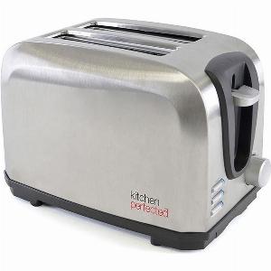 Kitchen Toaster Wide Slot 2 Slice 700W  Brushed Steel