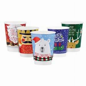 Pappbecher Heißgetränkebecher doppelwandig WEIHNACHTSMIX 300ml 330ml 25 Stk