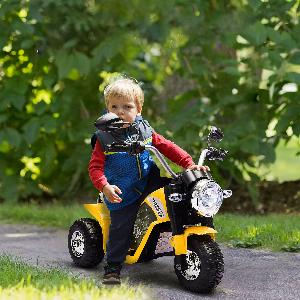 HOMCOM Moto électrique voiture enfant chopper toutterrain 6 V 20 W pour  enfant 18 à 36 mois