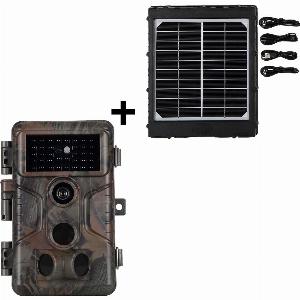 Bundle Wildkamera Wildtierkamera Jagdkamera 64MP 23041296p  SolarpanelKits 3W 8000mAh 12V9V6V Maximale Entfernung bis 90 Füße 01s Auslöserzeit  A323