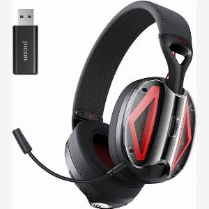 Picun G1 24GHz Wireless Gaming Headset OverEarKopfhörer Mit Mikrofon PCPS4PS5Nintendo Switch Schwarz rot