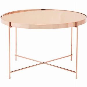 Enjoy 60 Discount on Alluras Large Pink Glass Side Table with Gold Frame