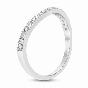 Chic Contured Lab Grown Diamond Ring  10K White Gold 12 CT TW