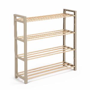 Scarpiera 4 ripiani in legno 12 paia di scarpe 65x68x23 cm