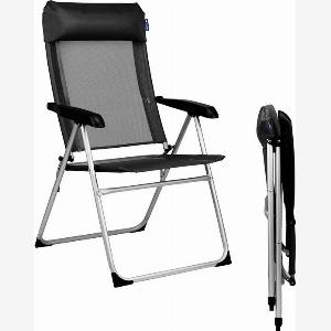 TRVLMORE Campingstuhl  5 Positionen  Klappbarer Campingstuhl  110 kg Belastbarkeit  Angelstuhl  Klappstuhl  Schwarz