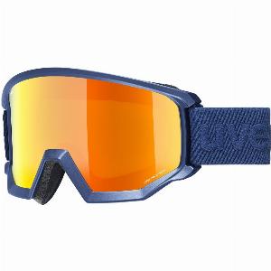 uvex Athletic CV Skibrille Brillenträger 4030 navy matt mirror orangecolorvision green S2