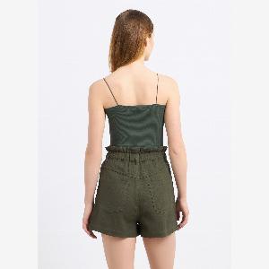 Upim Top A Fascia In Costina Di Cotone Stretch Donna Verde oliva Taglia L