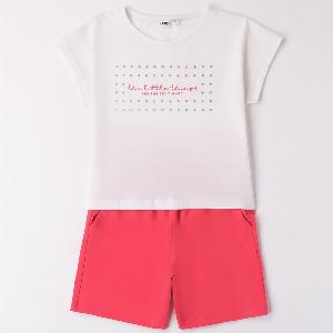 Completo tshirt e shorts bianco 48029 g2 ragazza ido ora 16