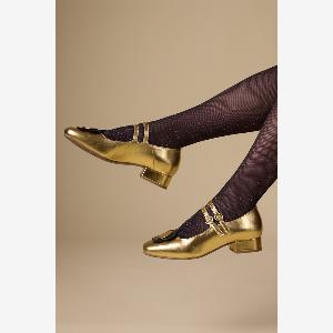 Enjoy 40 Discount on Joanie Metallic Leather Mary Jane Shoes  Gold UK 9