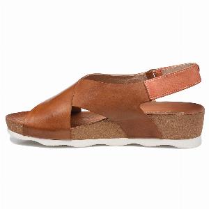 Pikolinos Mahon Leather Womens Hook and loop Sandals  Brandy  SizeUK 665