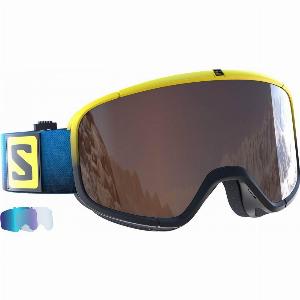 Salomon Four Seven Racing Rennskibrille blau Scheibe 3 lenses allweather
