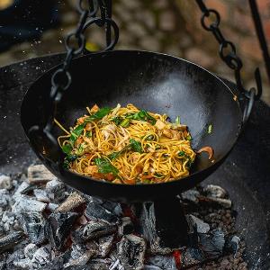 Kadai Cooking Pot with Triple Chain Handle