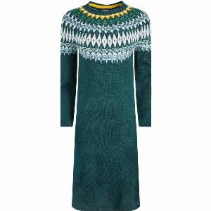 Enjoy 20 Discount on Deep Teal Dutton Fair Isle Jumper Dress Size 10