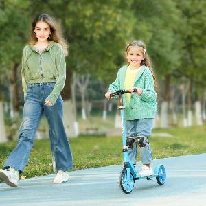 Get 66 off a blue foldable kick scooter for kids with adjustable handlebars