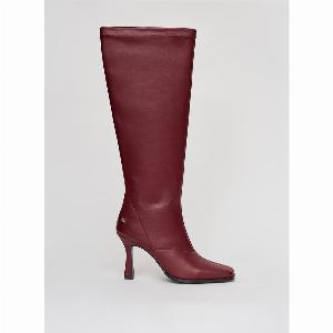 Red Faux Leather Knee High Boots Tokyo