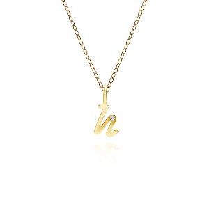 Alphabet Letter H Diamond pendant in 9ct Yellow Gold
