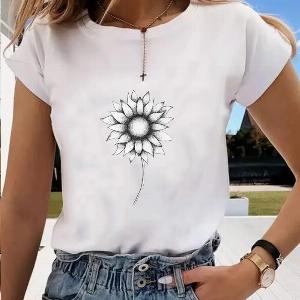 Asian SizePrint Graphic Tee Butterfly Style Trend 90s Casual Womens Clothing Summer Top Ladies Female T Fashion Short Sleeve Tshirt S