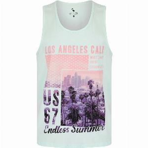 Vests Endless Motif Print Cotton Vest Top in Skylight Blue  South Shore  M  Tokyo Laundry