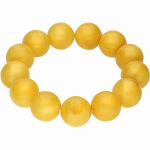 Get 30 Discount on Butter Amber 17mm Round Beaded Bracelet D