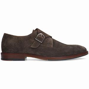 Braune Schnallenschuhe aus Veloursleder