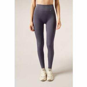 Calzedonia Leggings sportifs sans coutures Femme Gris Taille SM