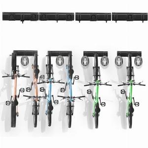 VEVOR Bike Storage Rack 6 Bike Racks and 6 Helmets Hooks Wall Mount Bike Storage Hanger Home  Garage Organizer Customizable for Various Bike Sizes Adjustable Holder Holds Up to 300 lbs 68inch