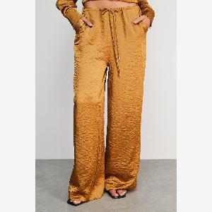 Get 69 Discount Warehouse Womens Gold Satin Mid Rise Trousers Size 14