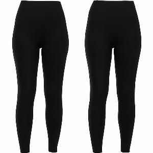 THE GALAS SIGNATURE DEAL  Emelia Pack Of 2 Fleece Lined Leggings Size S  Black