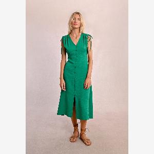Robe midi à manches courtes ajustables avant 3297  maintenant 2198
