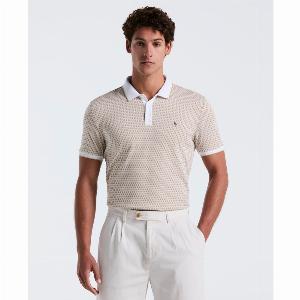 Allover Mini Jaquard Polo Shirt In Birch