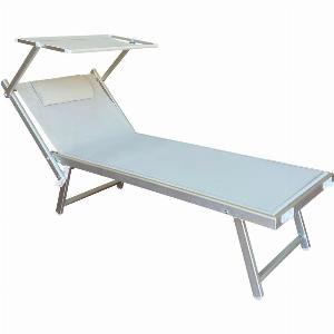 Lettino Prendisole Pieghevole Grigio con Tettuccio e Cuscino  35 di sconto